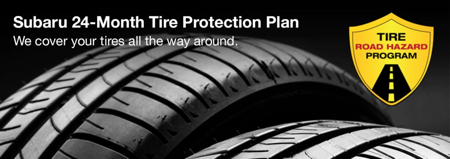 Subaru tire with 24-Month Tire Protection and road hazard program logo. | Subaru City of Milwaukee in Milwaukee WI